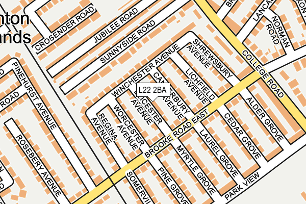 L22 2BA map - OS OpenMap – Local (Ordnance Survey)