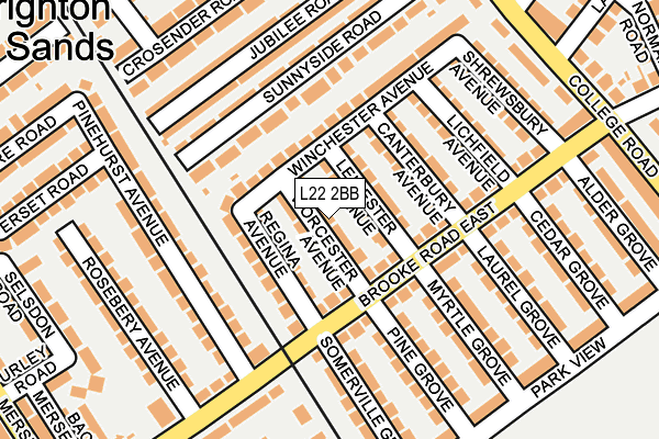 L22 2BB map - OS OpenMap – Local (Ordnance Survey)