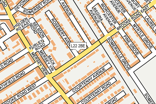 L22 2BE map - OS OpenMap – Local (Ordnance Survey)
