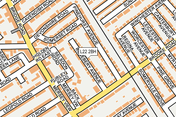 L22 2BH map - OS OpenMap – Local (Ordnance Survey)
