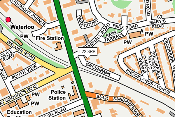 L22 3RB map - OS OpenMap – Local (Ordnance Survey)