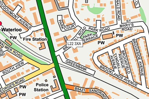 L22 3XA map - OS OpenMap – Local (Ordnance Survey)