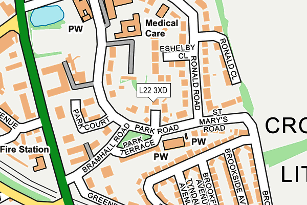 L22 3XD map - OS OpenMap – Local (Ordnance Survey)