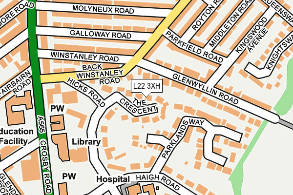 L22 3XH map - OS OpenMap – Local (Ordnance Survey)