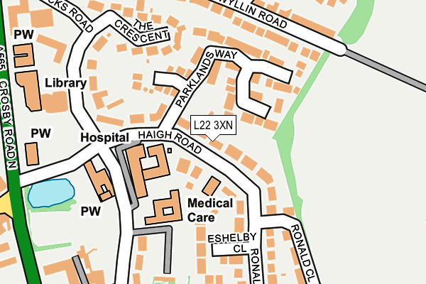 L22 3XN map - OS OpenMap – Local (Ordnance Survey)