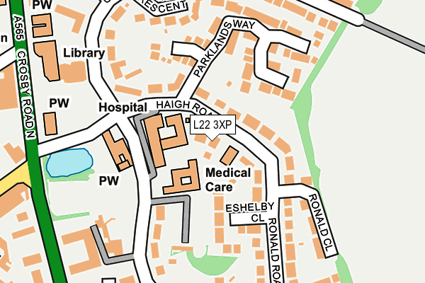 L22 3XP map - OS OpenMap – Local (Ordnance Survey)