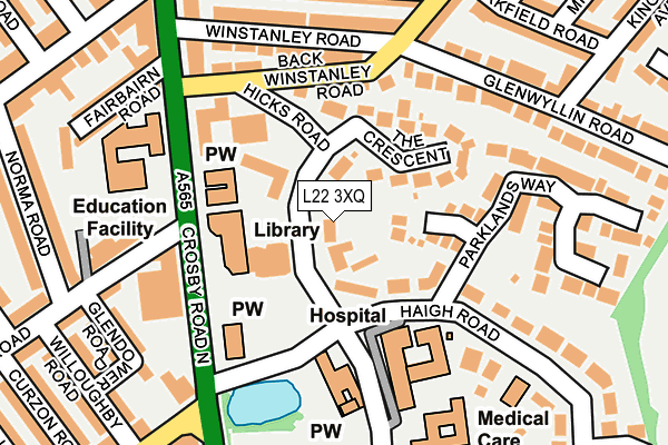 L22 3XQ map - OS OpenMap – Local (Ordnance Survey)