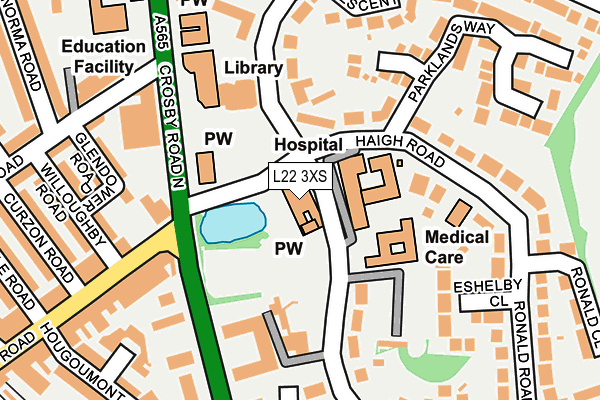 L22 3XS map - OS OpenMap – Local (Ordnance Survey)