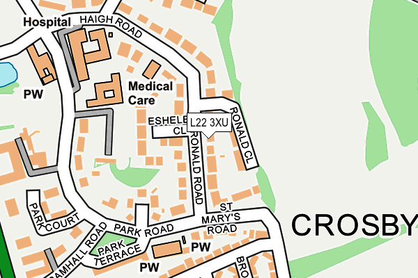 L22 3XU map - OS OpenMap – Local (Ordnance Survey)