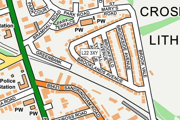 L22 3XY map - OS OpenMap – Local (Ordnance Survey)