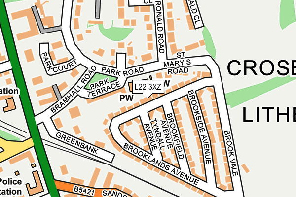 L22 3XZ map - OS OpenMap – Local (Ordnance Survey)