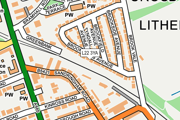 L22 3YA map - OS OpenMap – Local (Ordnance Survey)