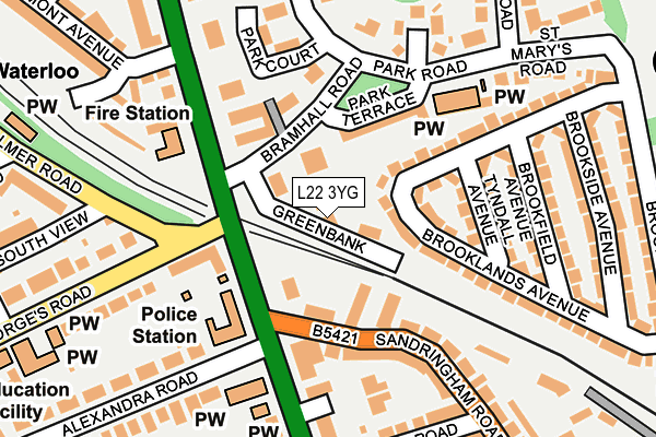 L22 3YG map - OS OpenMap – Local (Ordnance Survey)