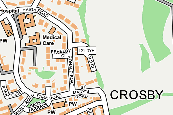 L22 3YH map - OS OpenMap – Local (Ordnance Survey)