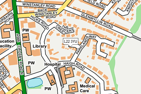 L22 3YU map - OS OpenMap – Local (Ordnance Survey)