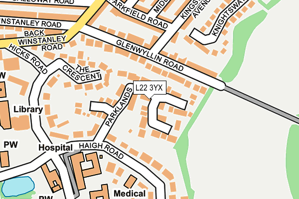L22 3YX map - OS OpenMap – Local (Ordnance Survey)