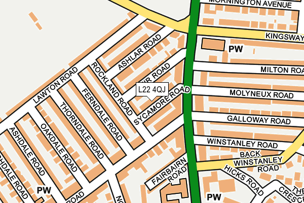 L22 4QJ map - OS OpenMap – Local (Ordnance Survey)