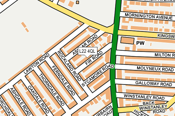 L22 4QL map - OS OpenMap – Local (Ordnance Survey)
