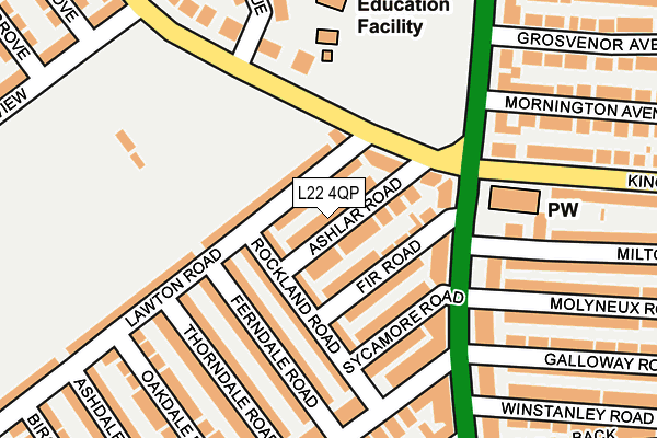 L22 4QP map - OS OpenMap – Local (Ordnance Survey)