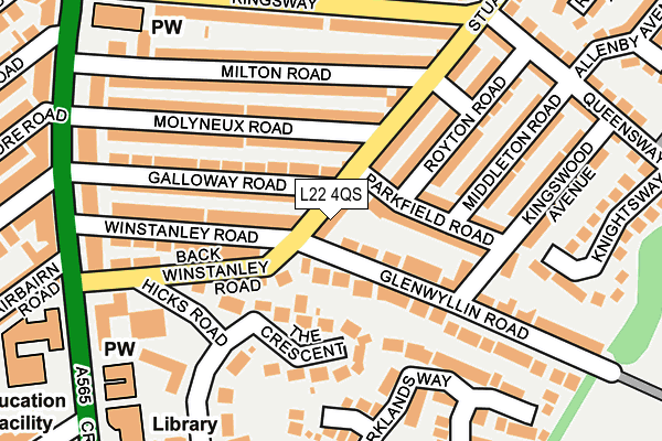 L22 4QS map - OS OpenMap – Local (Ordnance Survey)