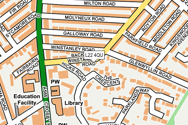 L22 4QU map - OS OpenMap – Local (Ordnance Survey)