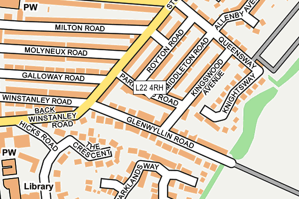 L22 4RH map - OS OpenMap – Local (Ordnance Survey)