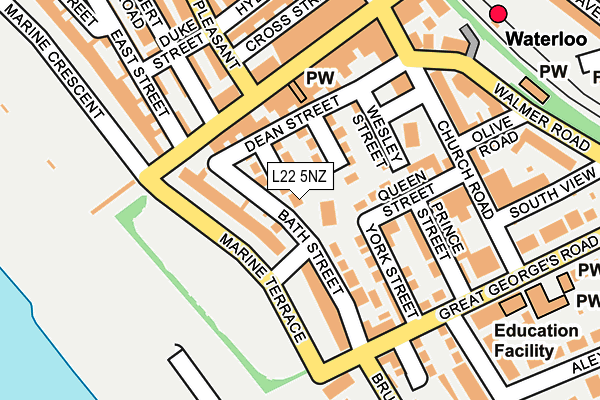L22 5NZ map - OS OpenMap – Local (Ordnance Survey)