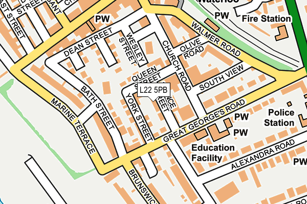 L22 5PB map - OS OpenMap – Local (Ordnance Survey)