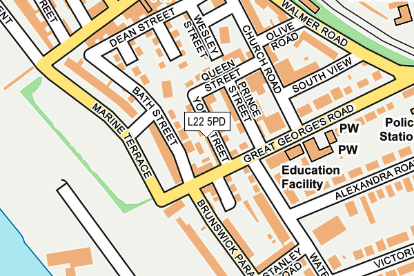 L22 5PD map - OS OpenMap – Local (Ordnance Survey)