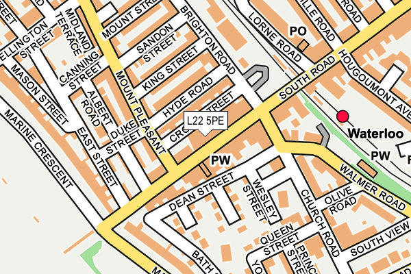 L22 5PE map - OS OpenMap – Local (Ordnance Survey)