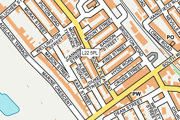 L22 5PL map - OS OpenMap – Local (Ordnance Survey)