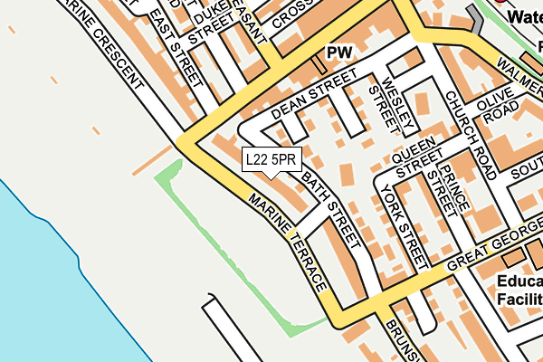 L22 5PR map - OS OpenMap – Local (Ordnance Survey)