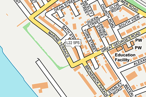 L22 5PS map - OS OpenMap – Local (Ordnance Survey)