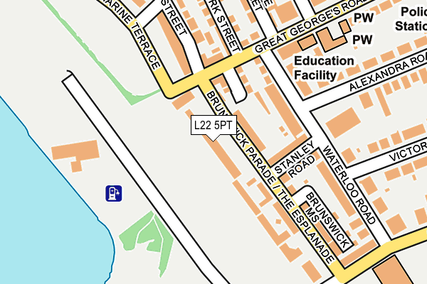 L22 5PT map - OS OpenMap – Local (Ordnance Survey)