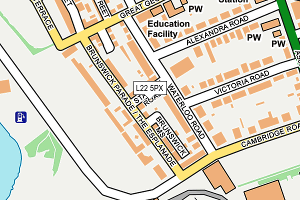 L22 5PX map - OS OpenMap – Local (Ordnance Survey)