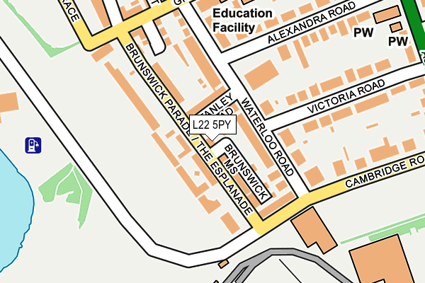 L22 5PY map - OS OpenMap – Local (Ordnance Survey)