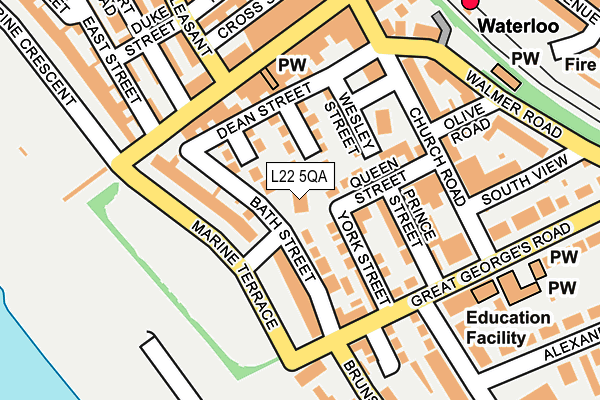 L22 5QA map - OS OpenMap – Local (Ordnance Survey)