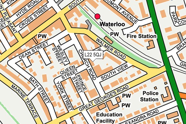 L22 5QJ map - OS OpenMap – Local (Ordnance Survey)