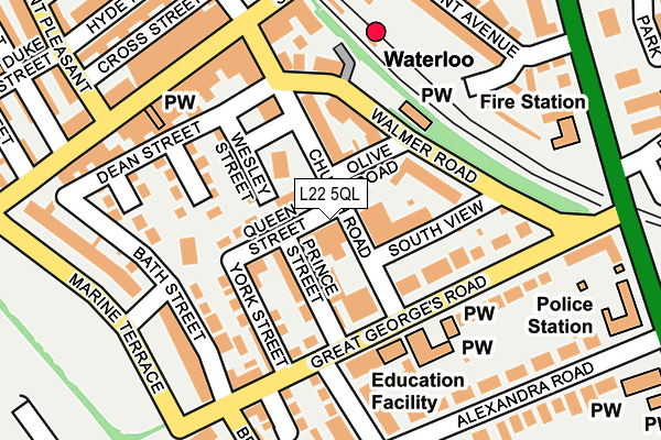 L22 5QL map - OS OpenMap – Local (Ordnance Survey)