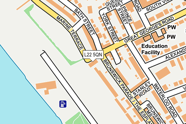 L22 5QN map - OS OpenMap – Local (Ordnance Survey)