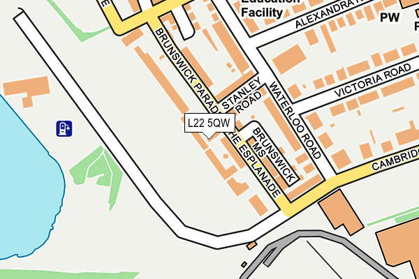 L22 5QW map - OS OpenMap – Local (Ordnance Survey)