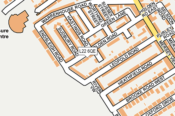 L22 6QE map - OS OpenMap – Local (Ordnance Survey)