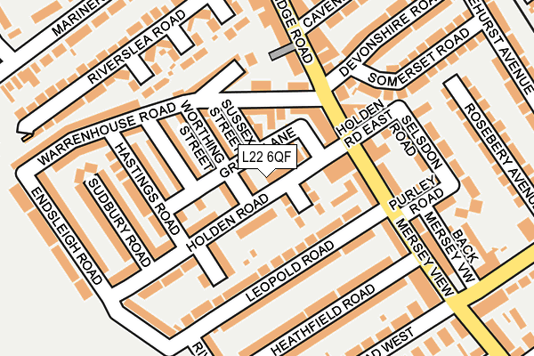 L22 6QF map - OS OpenMap – Local (Ordnance Survey)