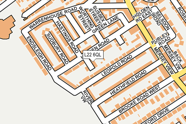 L22 6QL map - OS OpenMap – Local (Ordnance Survey)