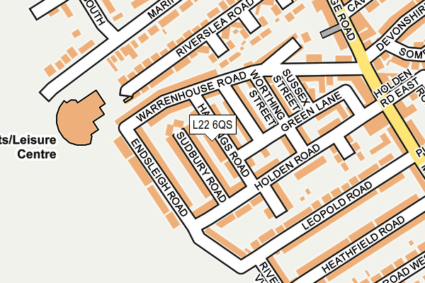 L22 6QS map - OS OpenMap – Local (Ordnance Survey)