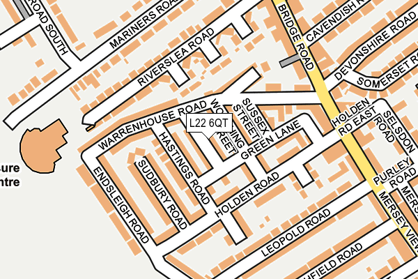 L22 6QT map - OS OpenMap – Local (Ordnance Survey)