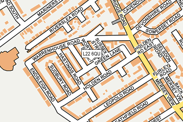 L22 6QU map - OS OpenMap – Local (Ordnance Survey)