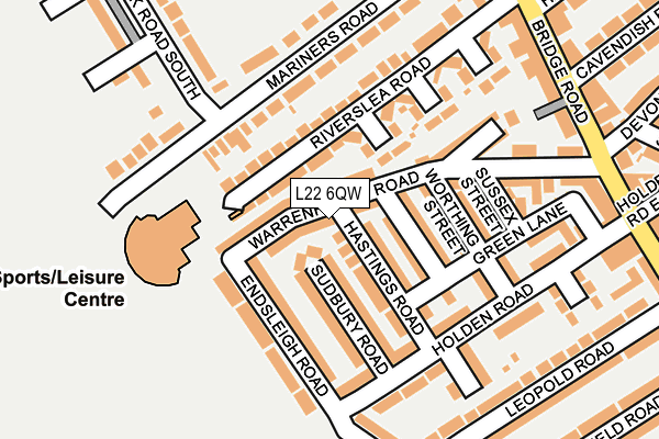 L22 6QW map - OS OpenMap – Local (Ordnance Survey)