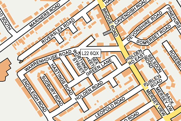 L22 6QX map - OS OpenMap – Local (Ordnance Survey)