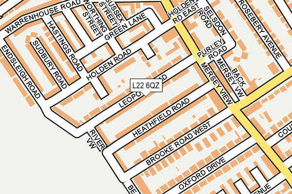 L22 6QZ map - OS OpenMap – Local (Ordnance Survey)